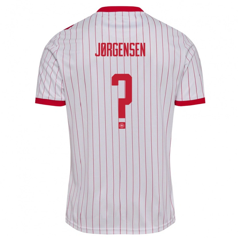 Danxen Dámské Dánsko Mads Jørgensen #0 Bílá Červená Daleko Hráčské Dresy 26-28 Dres
