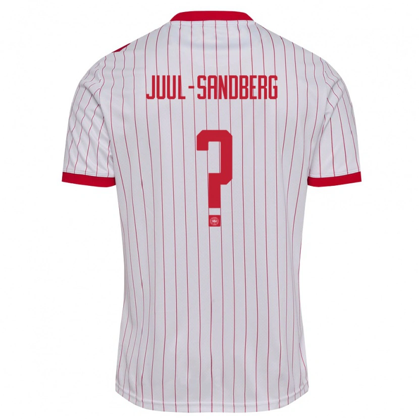 Danxen Dámské Dánsko Nikolaj Juul-Sandberg #0 Bílá Červená Daleko Hráčské Dresy 26-28 Dres