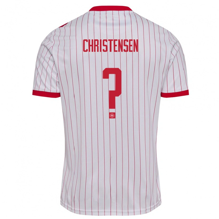 Danxen Dámské Dánsko Sebastian Christensen #0 Bílá Červená Daleko Hráčské Dresy 26-28 Dres