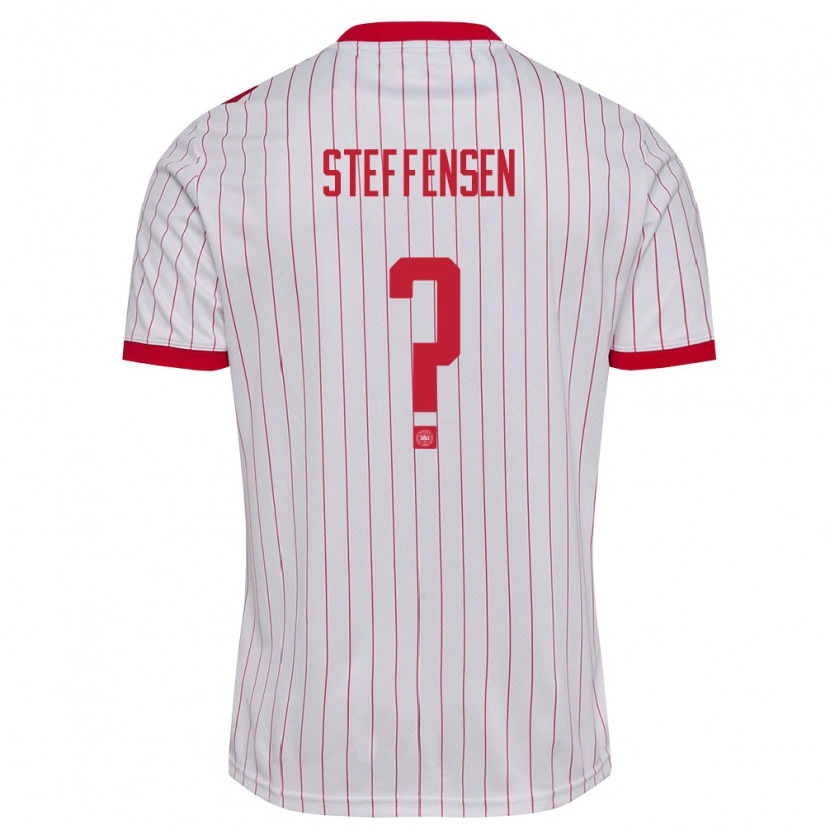 Danxen Dámské Dánsko Mark Steffensen #0 Bílá Červená Daleko Hráčské Dresy 26-28 Dres