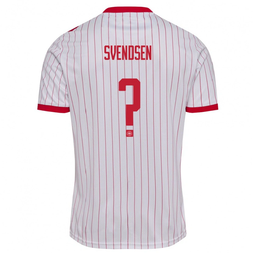 Danxen Dámské Dánsko Tjalfe Svendsen #0 Bílá Červená Daleko Hráčské Dresy 26-28 Dres