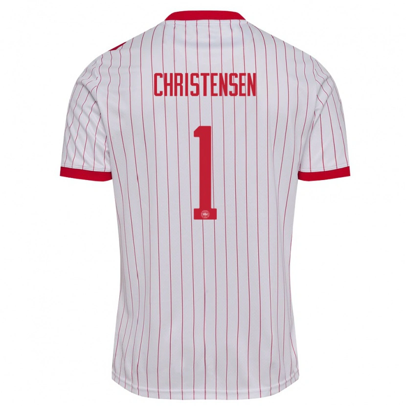 Danxen Dámské Dánsko Lene Christensen #1 Bílá Červená Daleko Hráčské Dresy 26-28 Dres