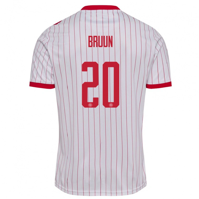 Danxen Dámské Dánsko Signe Bruun #20 Bílá Červená Daleko Hráčské Dresy 26-28 Dres