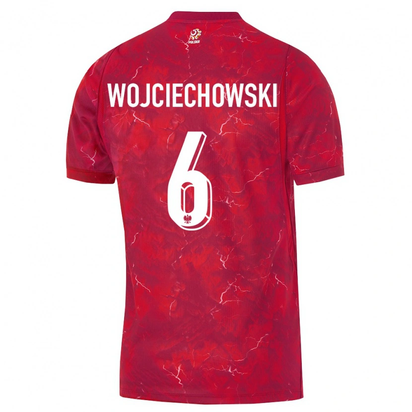 Danxen Dámské Polsko Maciej Wojciechowski #6 Červená Bílá Daleko Hráčské Dresy 26-28 Dres