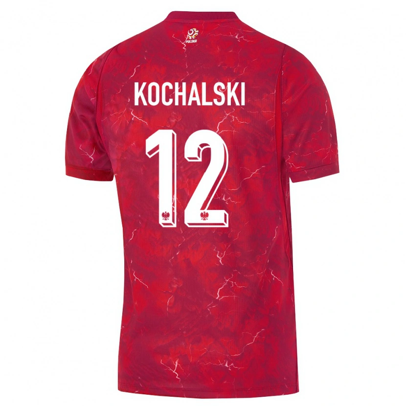 Danxen Dámské Polsko Mateusz Kochalski #12 Červená Bílá Daleko Hráčské Dresy 26-28 Dres