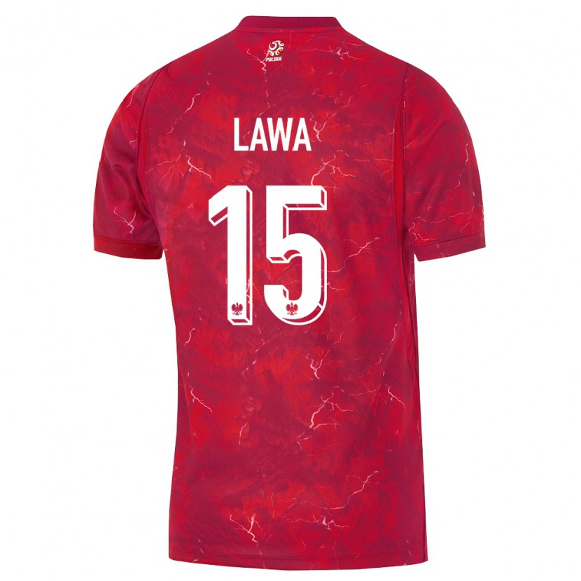 Danxen Dámské Polsko Natan Ława #15 Červená Bílá Daleko Hráčské Dresy 26-28 Dres