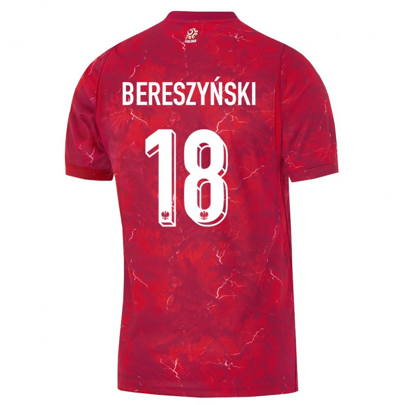 Danxen Dámské Polsko Bartosz Bereszyński #18 Červená Bílá Daleko Hráčské Dresy 26-28 Dres