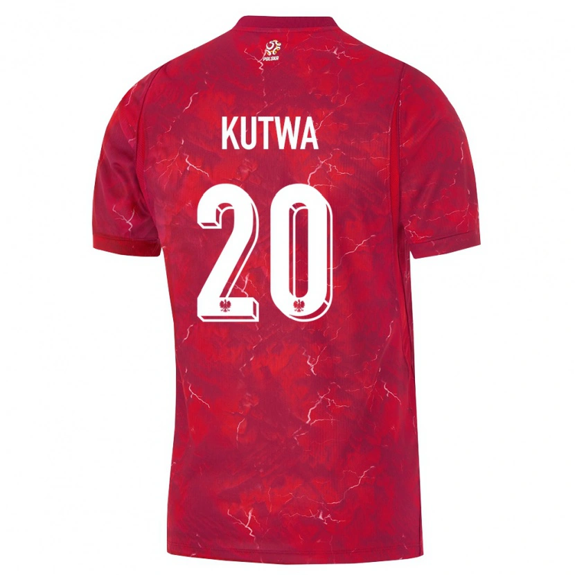 Danxen Dámské Polsko Mariusz Kutwa #20 Červená Bílá Daleko Hráčské Dresy 26-28 Dres