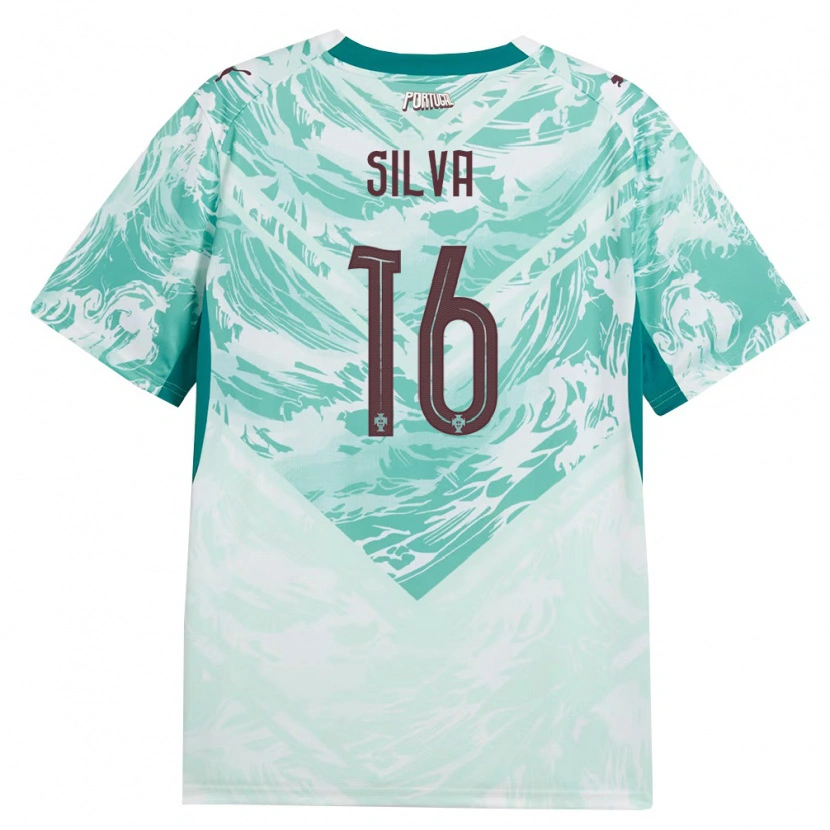 Danxen Dámské Portugalsko Diana Silva #16 Nebeská Modrá Bílá Zelená Daleko Hráčské Dresy 26-28 Dres