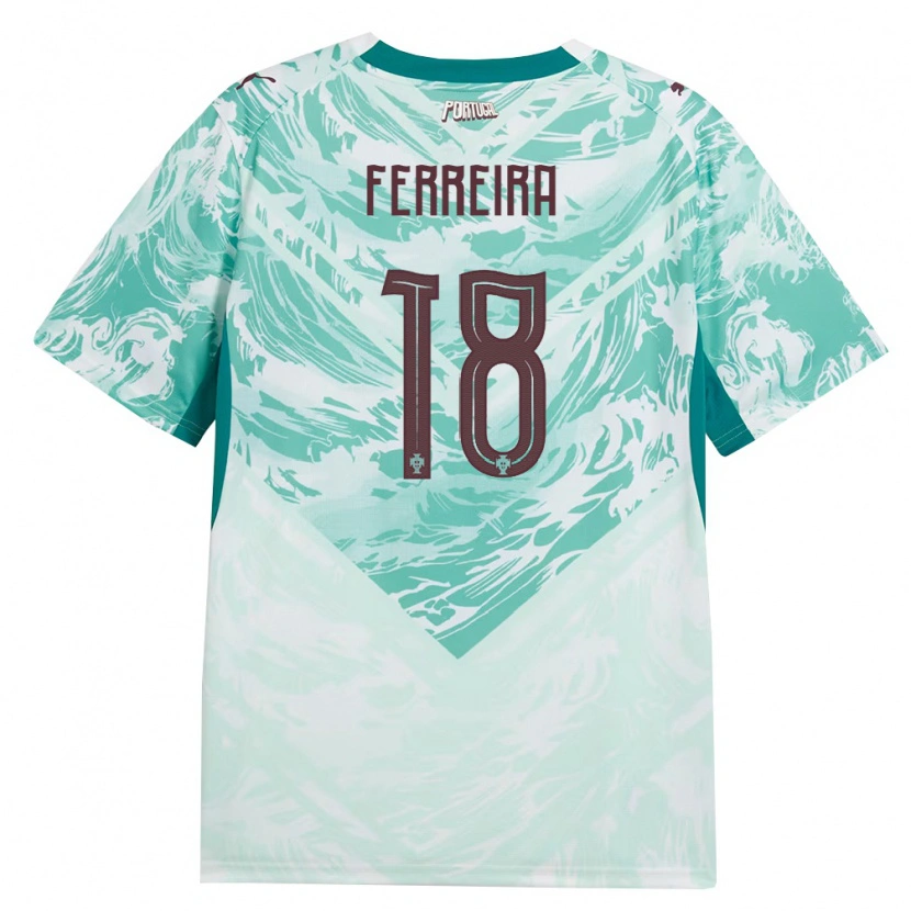 Danxen Dámské Portugalsko Isaac Ferreira #18 Nebeská Modrá Bílá Zelená Daleko Hráčské Dresy 26-28 Dres