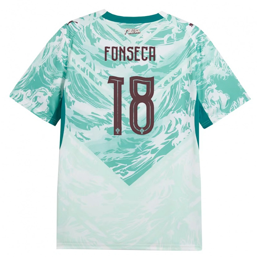 Danxen Dámské Portugalsko Simão Fonseca #18 Nebeská Modrá Bílá Zelená Daleko Hráčské Dresy 26-28 Dres