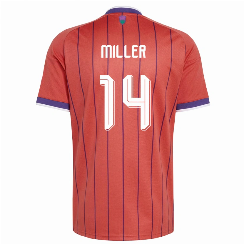 Danxen Dámské Skotsko Lennon Miller #14 Oranžová Fialová Daleko Hráčské Dresy 26-28 Dres