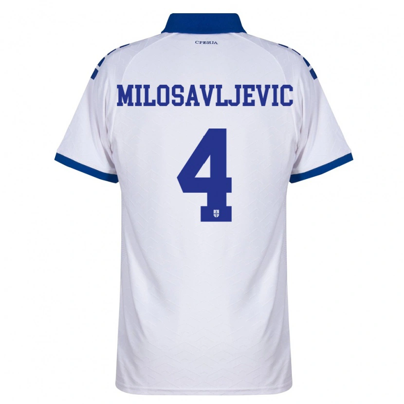 Danxen Dámské Srbsko Veljko Milosavljevic #4 Námořnická Bílá Červená Daleko Hráčské Dresy 26-28 Dres