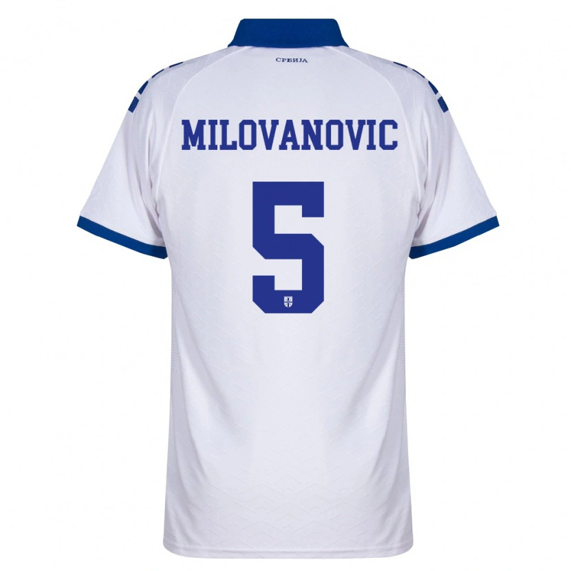 Danxen Dámské Srbsko Mateja Milovanovic #5 Námořnická Bílá Červená Daleko Hráčské Dresy 26-28 Dres