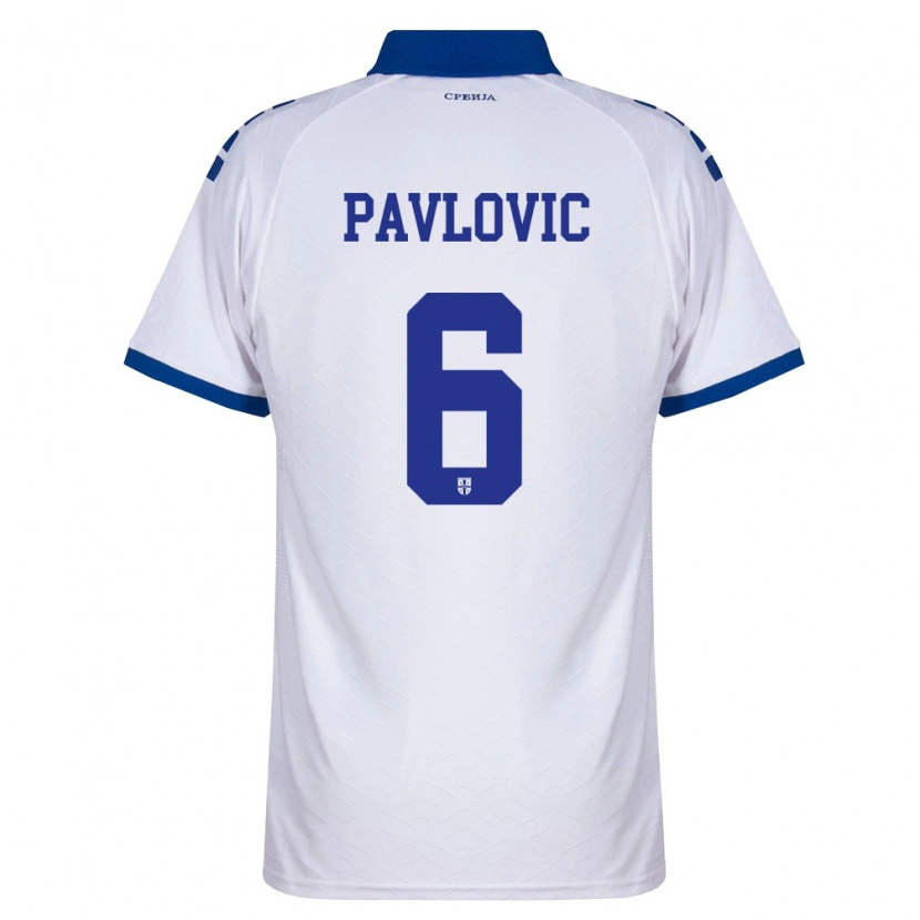 Danxen Dámské Srbsko Andrej Pavlovic #6 Námořnická Bílá Červená Daleko Hráčské Dresy 26-28 Dres