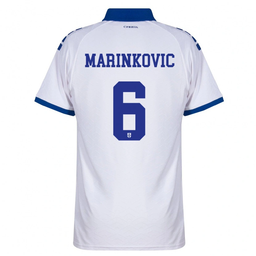 Danxen Dámské Srbsko Vojin Marinkovic #6 Námořnická Bílá Červená Daleko Hráčské Dresy 26-28 Dres