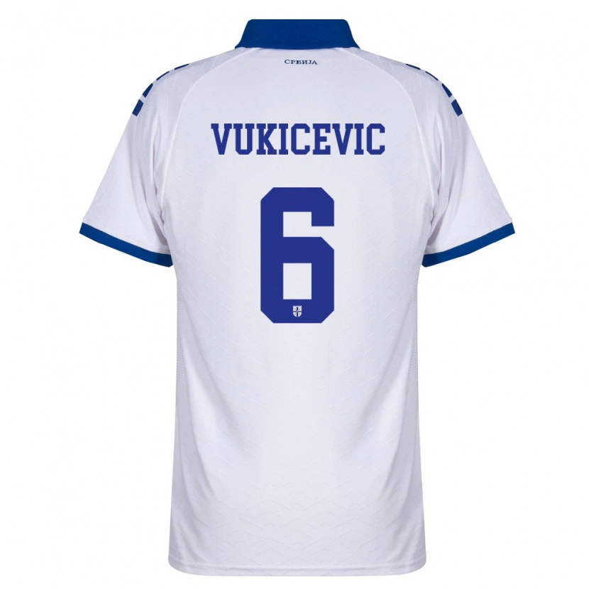 Danxen Dámské Srbsko Aleksej Vukicevic #6 Námořnická Bílá Červená Daleko Hráčské Dresy 26-28 Dres