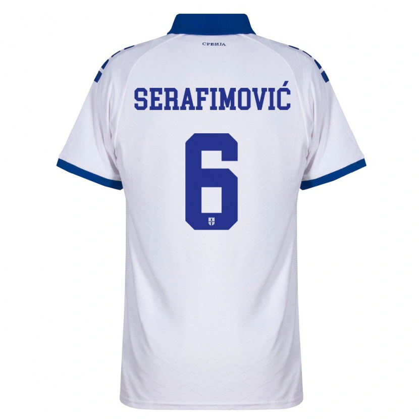 Danxen Dámské Srbsko Vojin Serafimovic #6 Námořnická Bílá Červená Daleko Hráčské Dresy 26-28 Dres