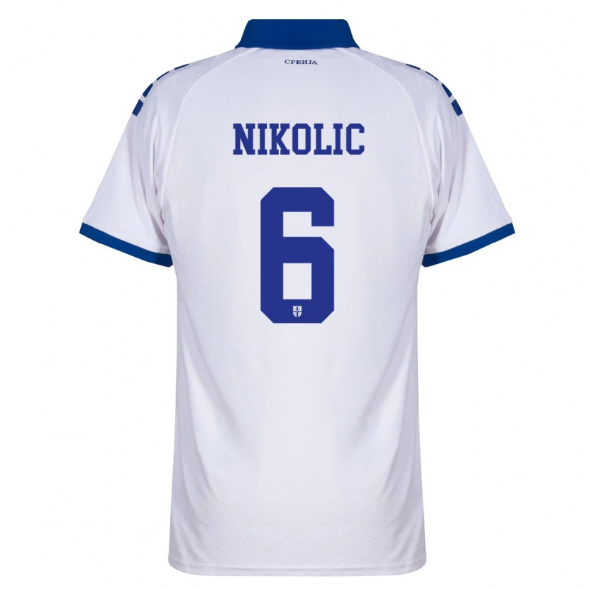 Danxen Dámské Srbsko Lazar Nikolic #6 Námořnická Bílá Červená Daleko Hráčské Dresy 26-28 Dres