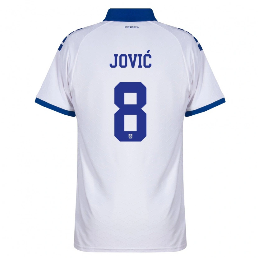 Danxen Dámské Srbsko Luka Jović #8 Námořnická Bílá Červená Daleko Hráčské Dresy 26-28 Dres