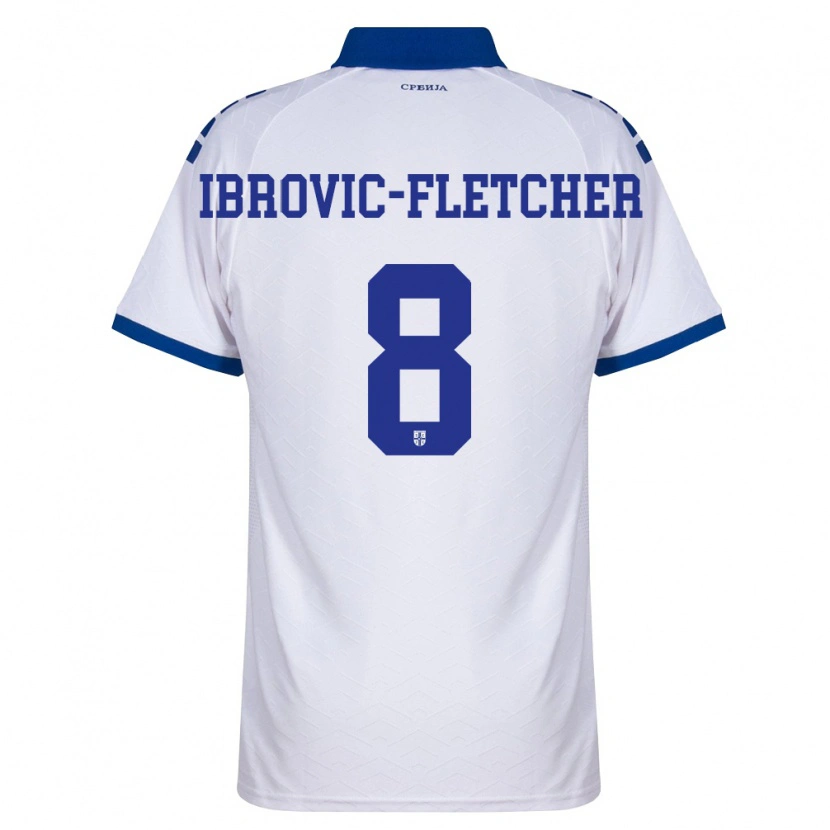 Danxen Dámské Srbsko Edward Ibrovic-Fletcher #8 Námořnická Bílá Červená Daleko Hráčské Dresy 26-28 Dres