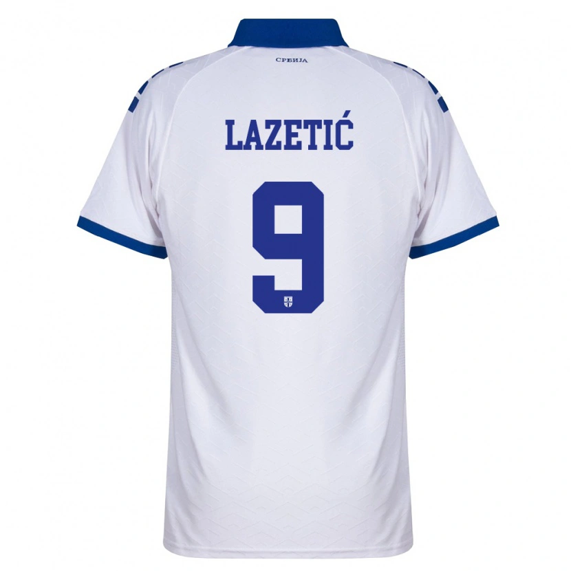 Danxen Dámské Srbsko Marko Lazetić #9 Námořnická Bílá Červená Daleko Hráčské Dresy 26-28 Dres