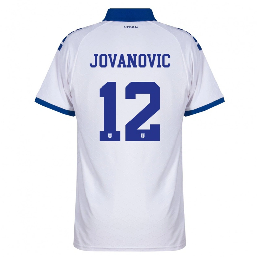 Danxen Dámské Srbsko Aleksandar Jovanovic #12 Námořnická Bílá Červená Daleko Hráčské Dresy 26-28 Dres