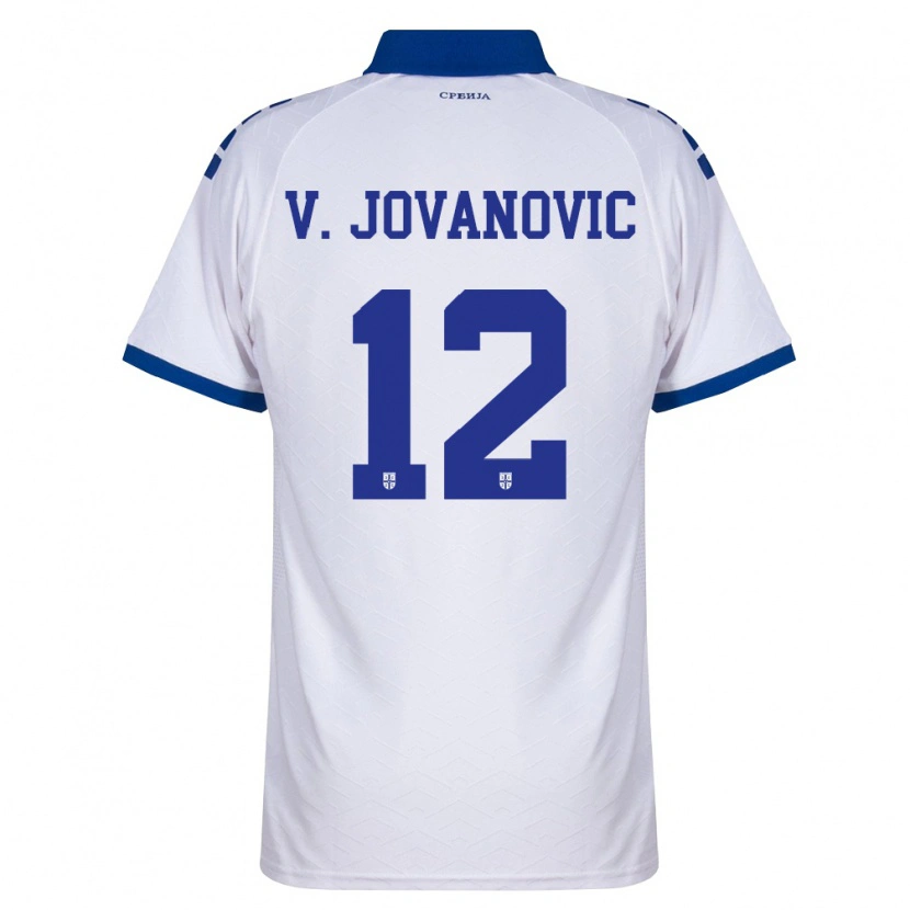 Danxen Dámské Srbsko Vukasin Jovanovic #12 Námořnická Bílá Červená Daleko Hráčské Dresy 26-28 Dres