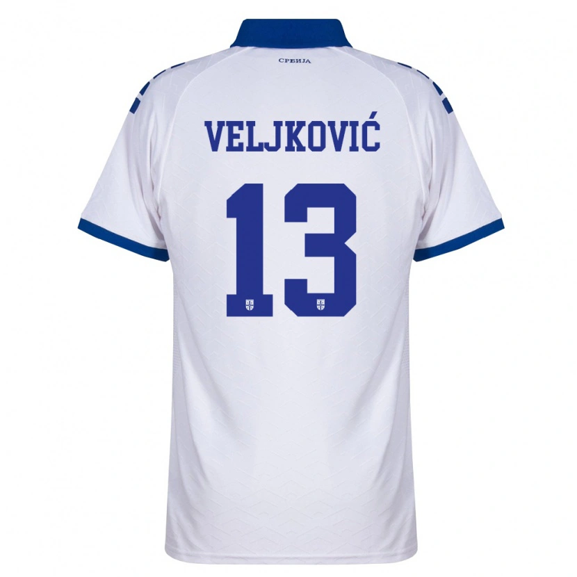 Danxen Dámské Srbsko Milos Veljkovic #13 Námořnická Bílá Červená Daleko Hráčské Dresy 26-28 Dres