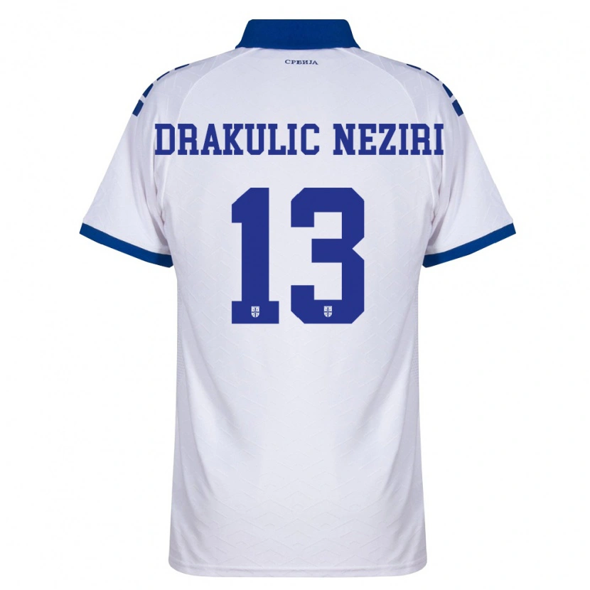 Danxen Dámské Srbsko Andrej Drakulic Neziri #13 Námořnická Bílá Červená Daleko Hráčské Dresy 26-28 Dres
