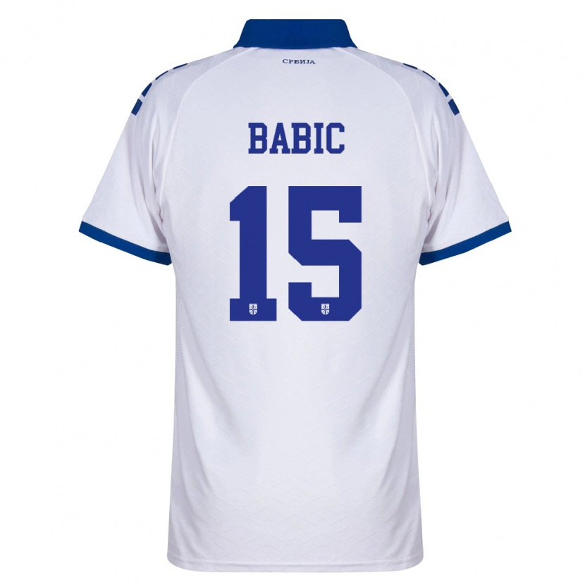 Danxen Dámské Srbsko Srdjan Babic #15 Námořnická Bílá Červená Daleko Hráčské Dresy 26-28 Dres