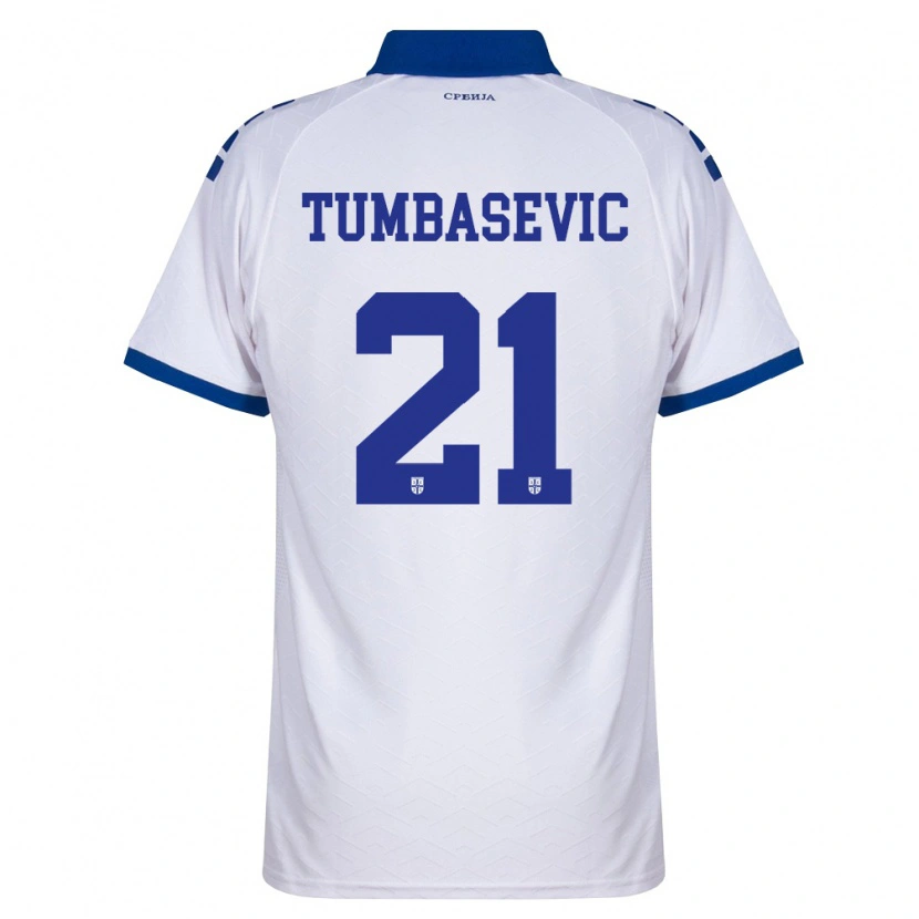 Danxen Dámské Srbsko Andrej Tumbasevic #21 Námořnická Bílá Červená Daleko Hráčské Dresy 26-28 Dres