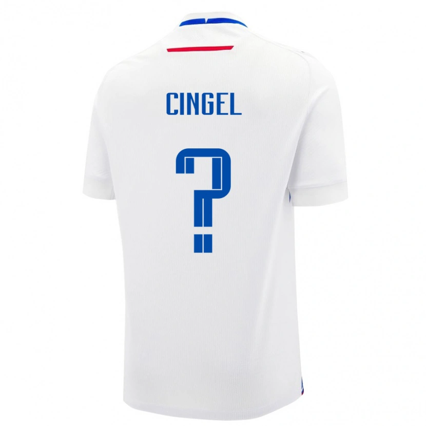 Danxen Dámské Slovensko Mark Cingel #0 Bílá Modrá Daleko Hráčské Dresy 26-28 Dres