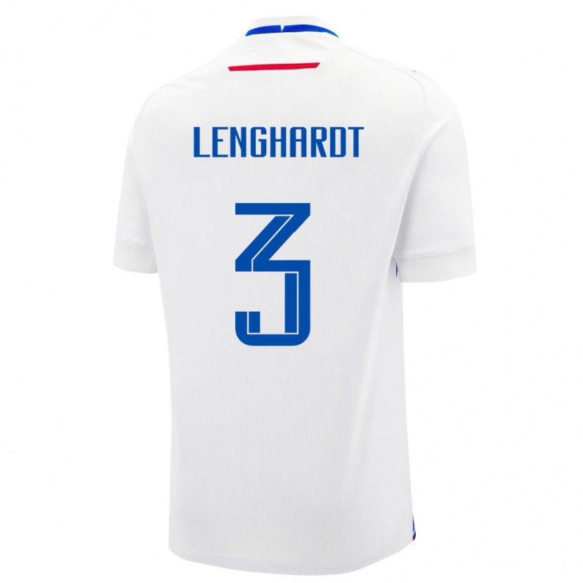 Danxen Dámské Slovensko Simon Lenghardt #3 Bílá Modrá Daleko Hráčské Dresy 26-28 Dres