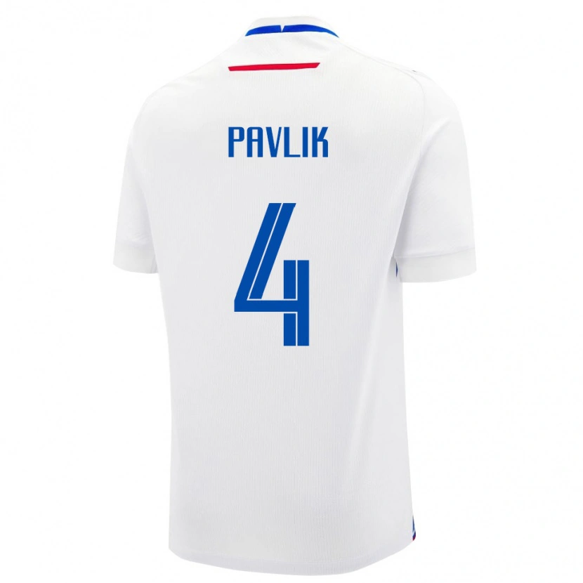 Danxen Dámské Slovensko Matus Pavlik #4 Bílá Modrá Daleko Hráčské Dresy 26-28 Dres