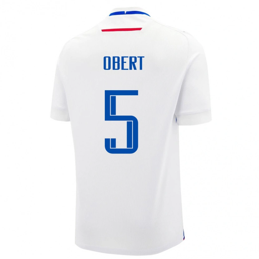 Danxen Dámské Slovensko Adam Obert #5 Bílá Modrá Daleko Hráčské Dresy 26-28 Dres