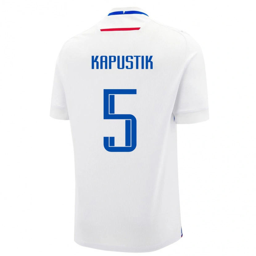 Danxen Dámské Slovensko Killian Kapustik #5 Bílá Modrá Daleko Hráčské Dresy 26-28 Dres