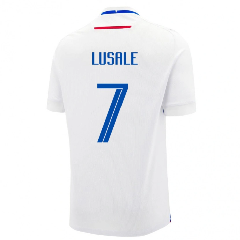 Danxen Dámské Slovensko Samuel Lusale #7 Bílá Modrá Daleko Hráčské Dresy 26-28 Dres
