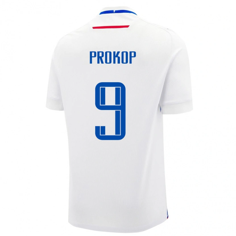 Danxen Dámské Slovensko Lukas Prokop #9 Bílá Modrá Daleko Hráčské Dresy 26-28 Dres