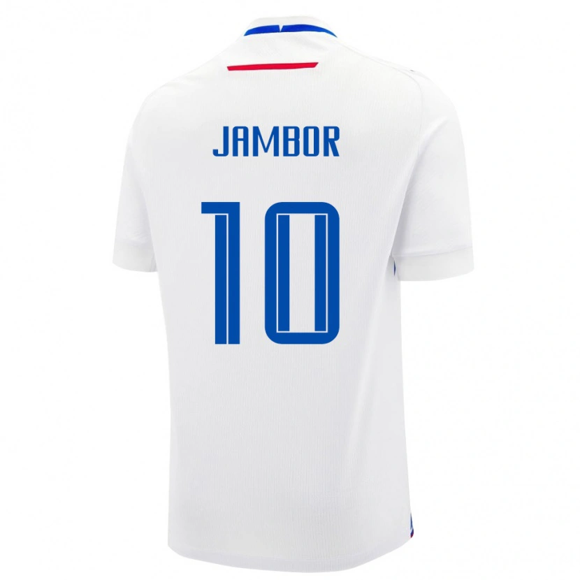 Danxen Dámské Slovensko Timotej Jambor #10 Bílá Modrá Daleko Hráčské Dresy 26-28 Dres