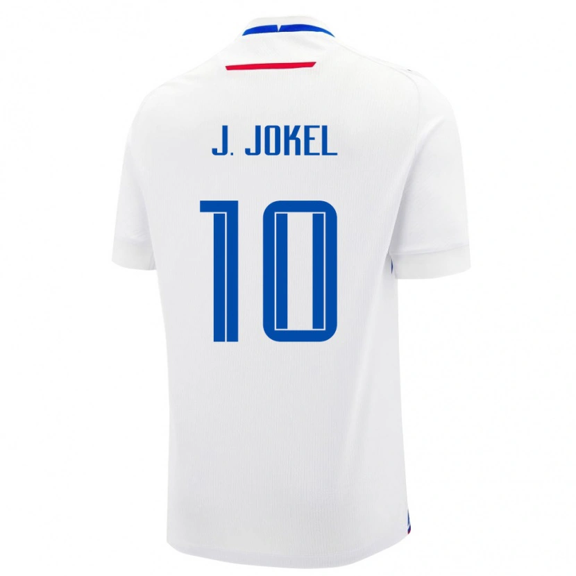 Danxen Dámské Slovensko Jakub Jordan Jokel #10 Bílá Modrá Daleko Hráčské Dresy 26-28 Dres