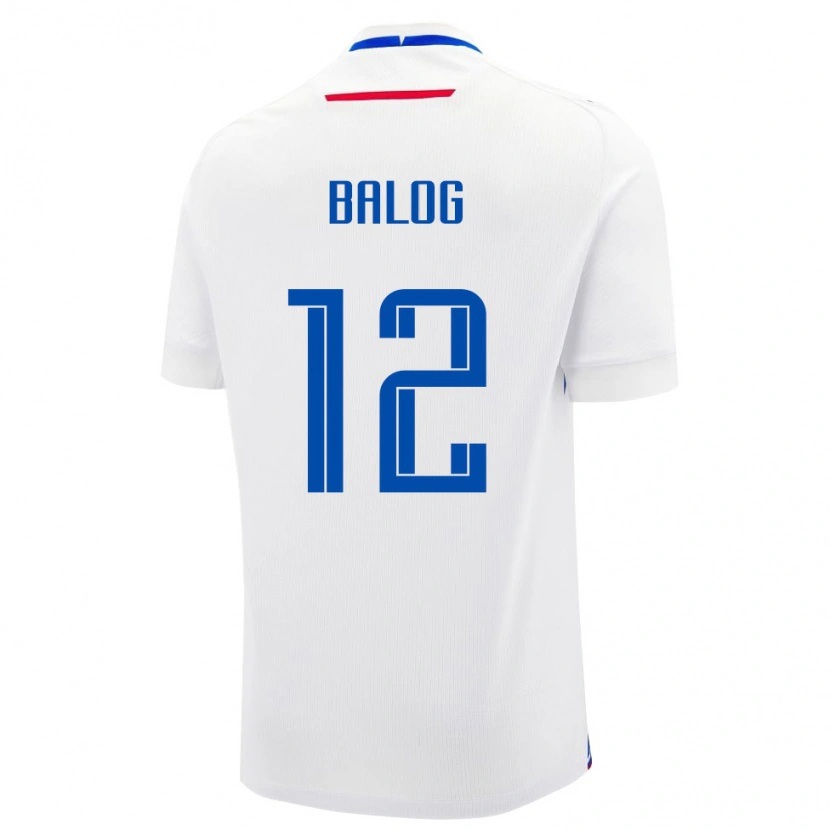 Danxen Dámské Slovensko David Balog #12 Bílá Modrá Daleko Hráčské Dresy 26-28 Dres