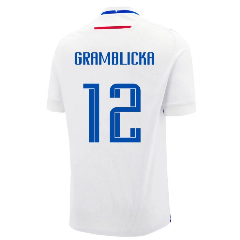 Danxen Dámské Slovensko Daniel Gramblicka #12 Bílá Modrá Daleko Hráčské Dresy 26-28 Dres