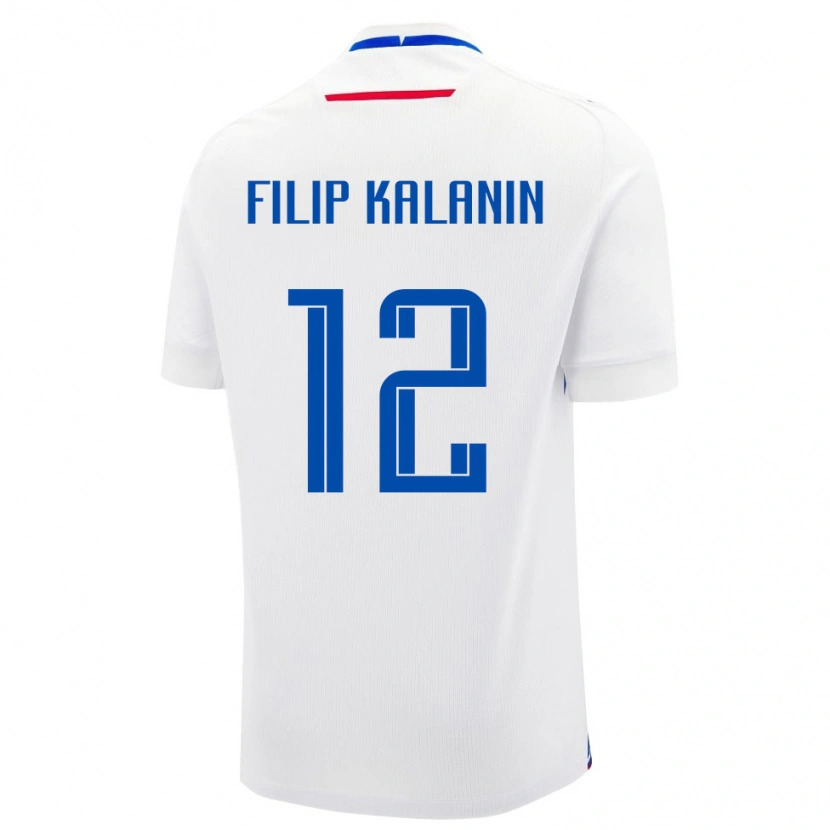 Danxen Dámské Slovensko Filip Kalanin #12 Bílá Modrá Daleko Hráčské Dresy 26-28 Dres