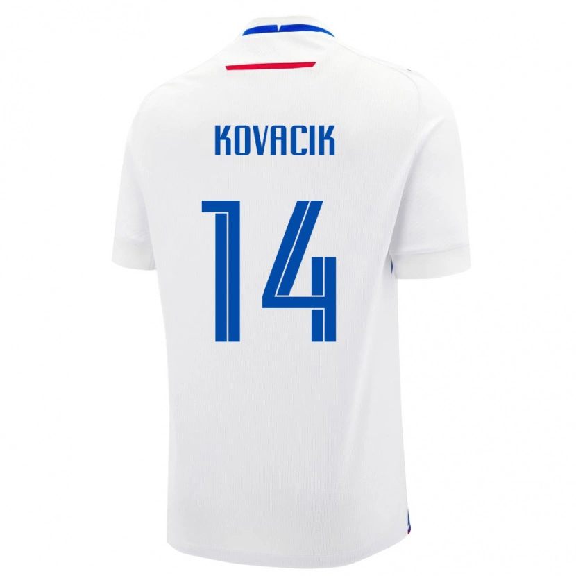 Danxen Dámské Slovensko Peter Kovacik #14 Bílá Modrá Daleko Hráčské Dresy 26-28 Dres