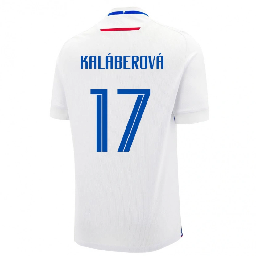 Danxen Dámské Slovensko Victoria Kaláberová #17 Bílá Modrá Daleko Hráčské Dresy 26-28 Dres
