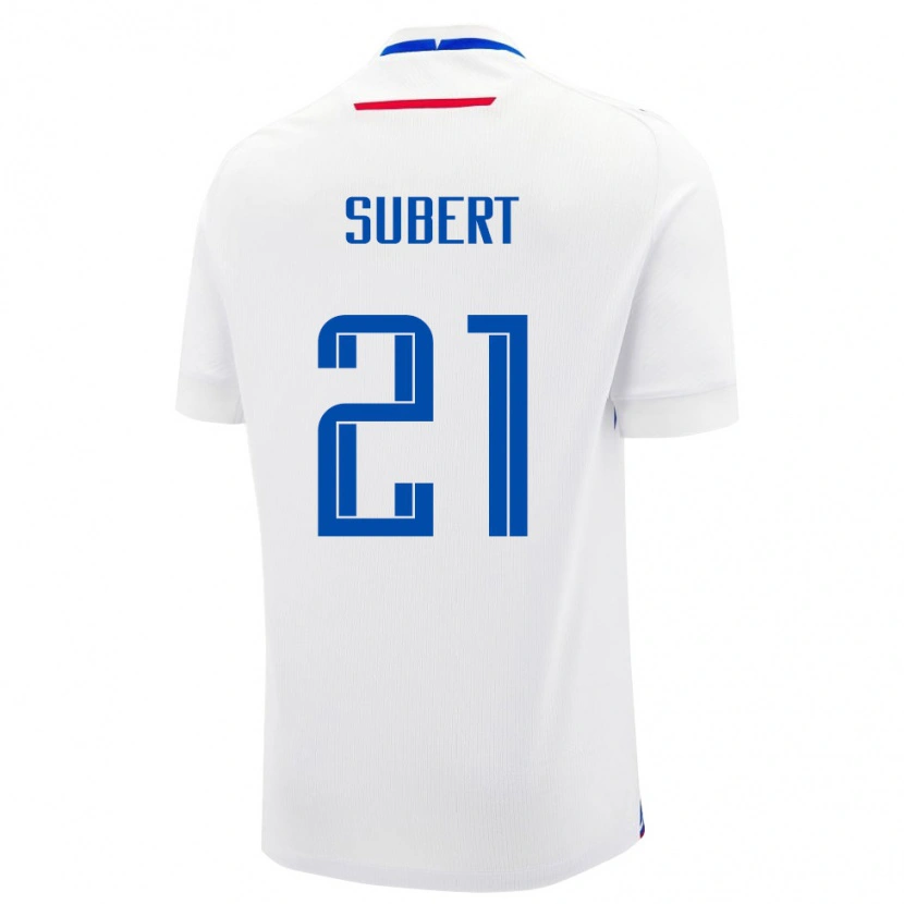 Danxen Dámské Slovensko Alex Subert #21 Bílá Modrá Daleko Hráčské Dresy 26-28 Dres