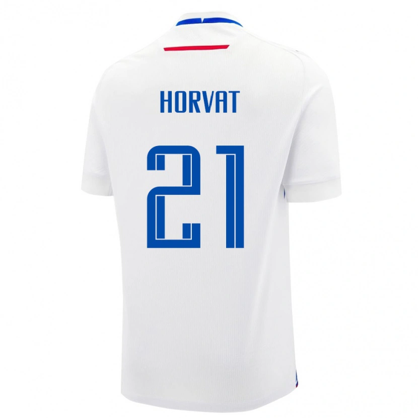 Danxen Dámské Slovensko Adam Horvat #21 Bílá Modrá Daleko Hráčské Dresy 26-28 Dres