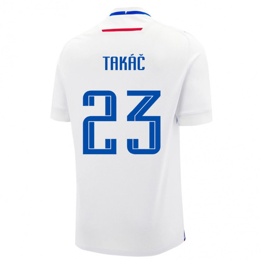 Danxen Dámské Slovensko Dominik Takac #23 Bílá Modrá Daleko Hráčské Dresy 26-28 Dres