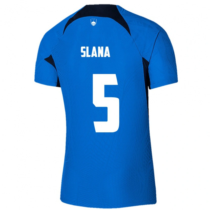 Danxen Dámské Slovinsko Filip Slana #5 Modrá Bílá Daleko Hráčské Dresy 26-28 Dres